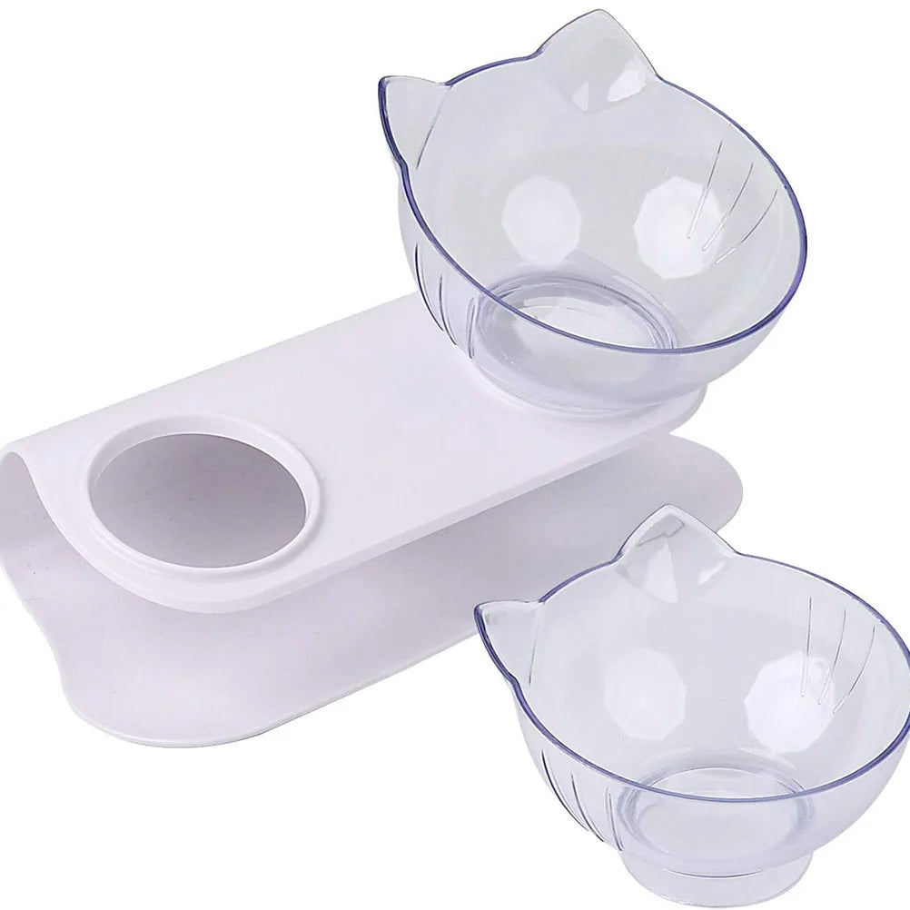 Double bol incliné 15° pour chats – Protection cervicale & confort