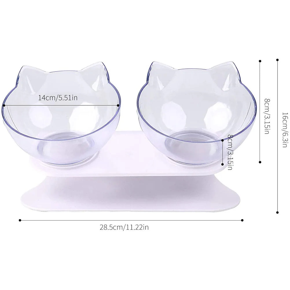 Double bol incliné 15° pour chats – Protection cervicale & confort