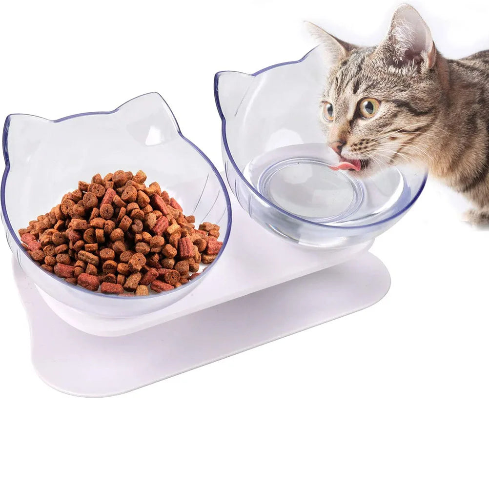 Double bol incliné 15° pour chats – Protection cervicale & confort