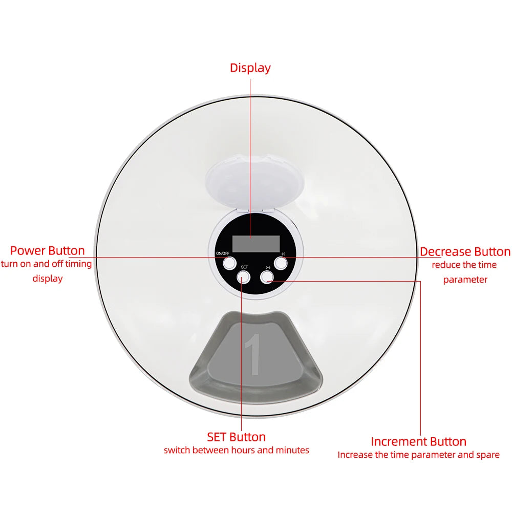 Distributeur automatique pour chats — Rappel vocal & minuterie
