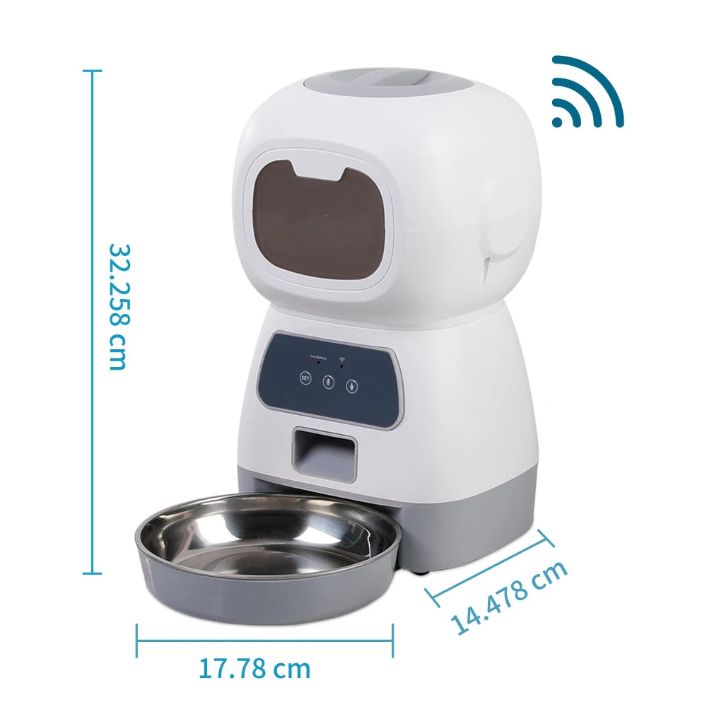 Mangeoire automatique 3,5L WiFi pour chats — Anti-glouton & vocal