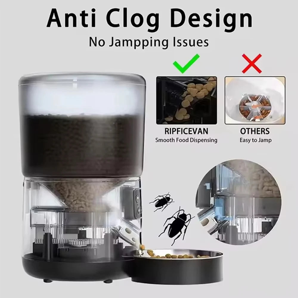Mangeoire automatique 4L WiFi pour chats — Bol inox & app