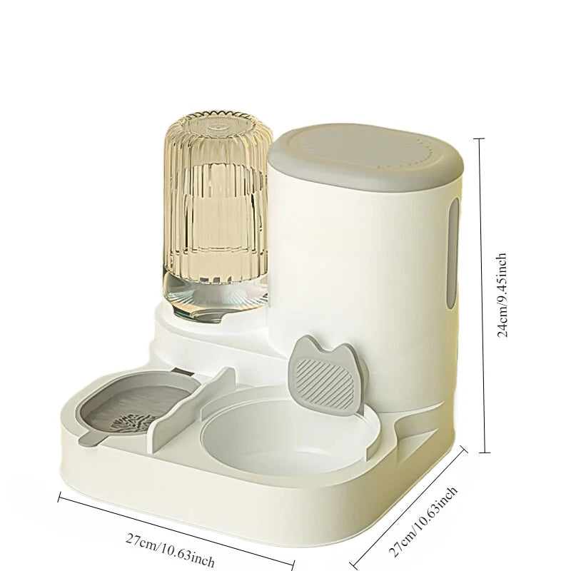 Bol mangeoire automatique avec distributeur d’eau intégré pour chats