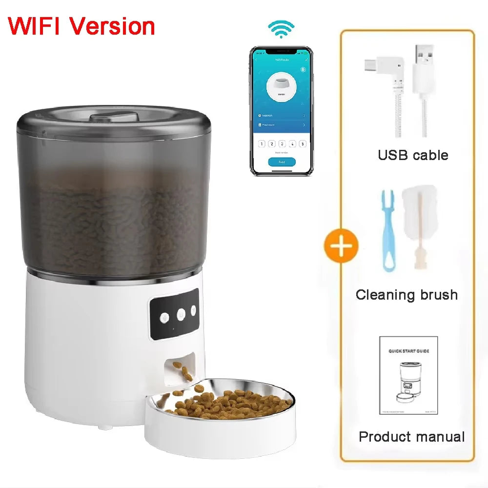 Mangeoire automatique 4L WiFi pour chats — Bol inox & app