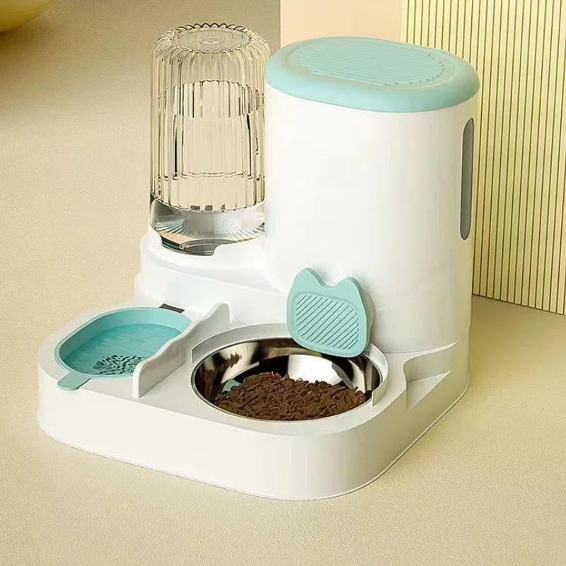 Bol mangeoire automatique avec distributeur d’eau intégré pour chats