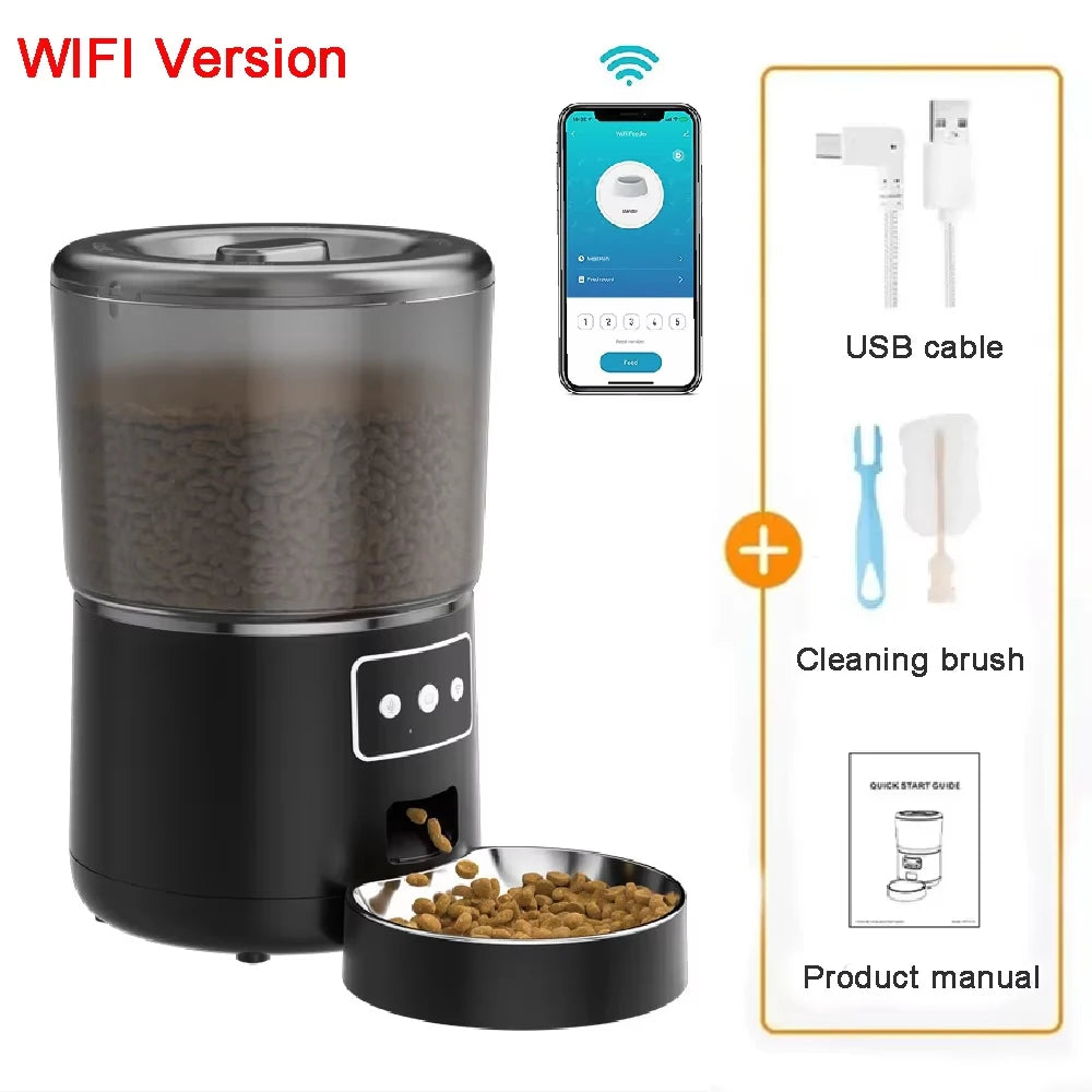 Mangeoire automatique 4L WiFi pour chats — Bol inox & app