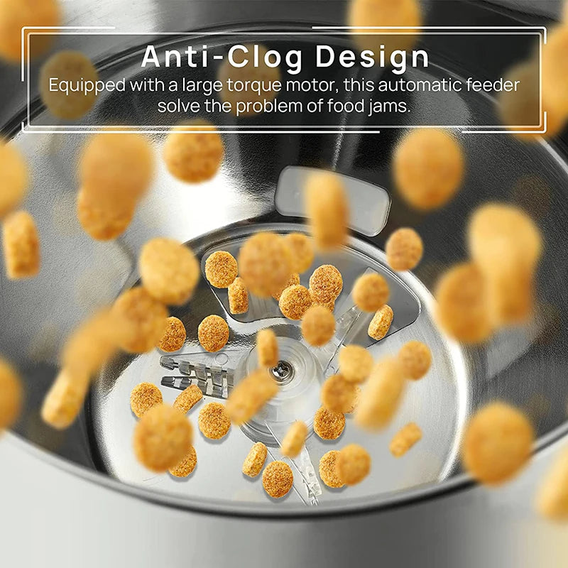 Mangeoire automatique inox pour chats — Double repas & app WiFi