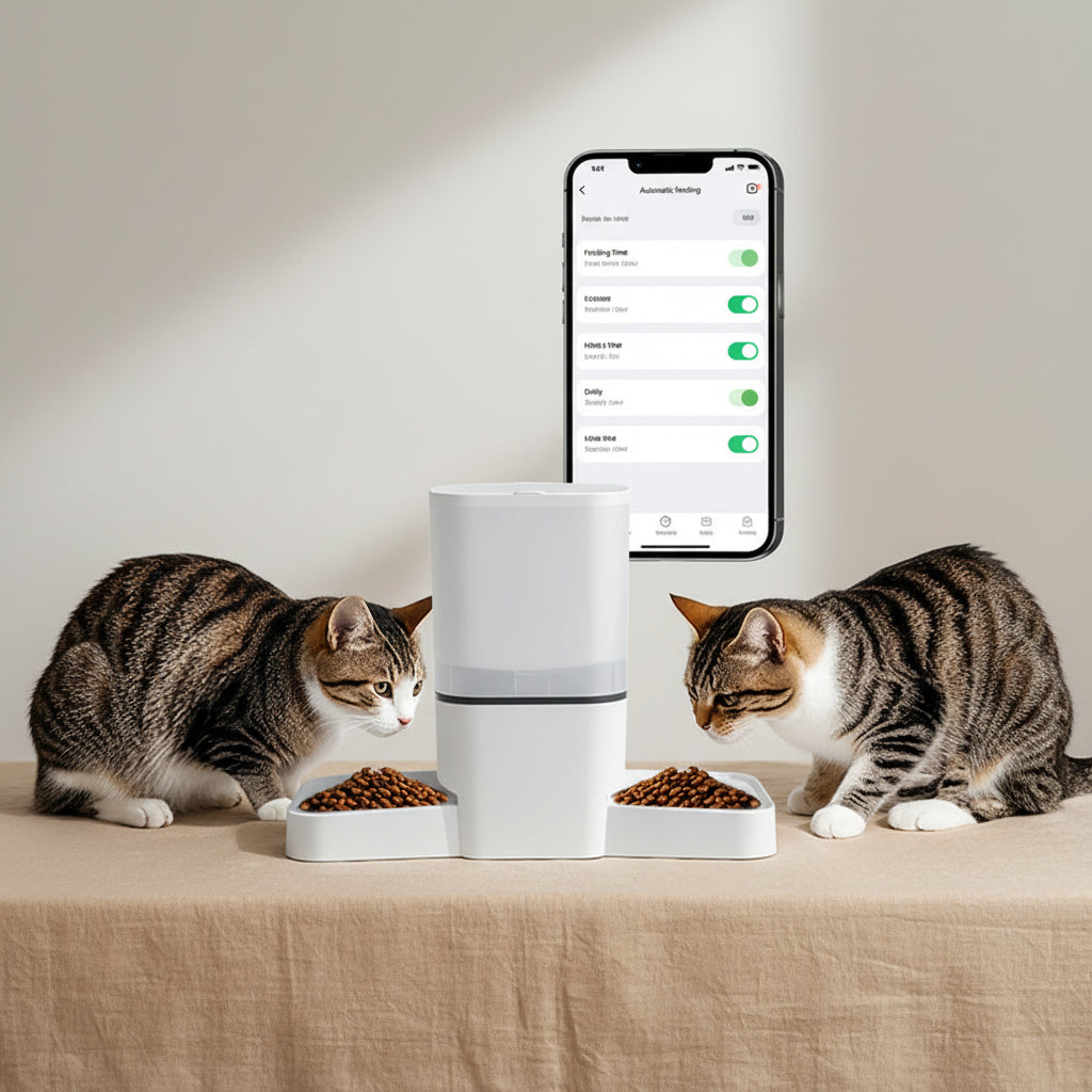 Mangeoire automatique WiFi 6L double repas pour chats