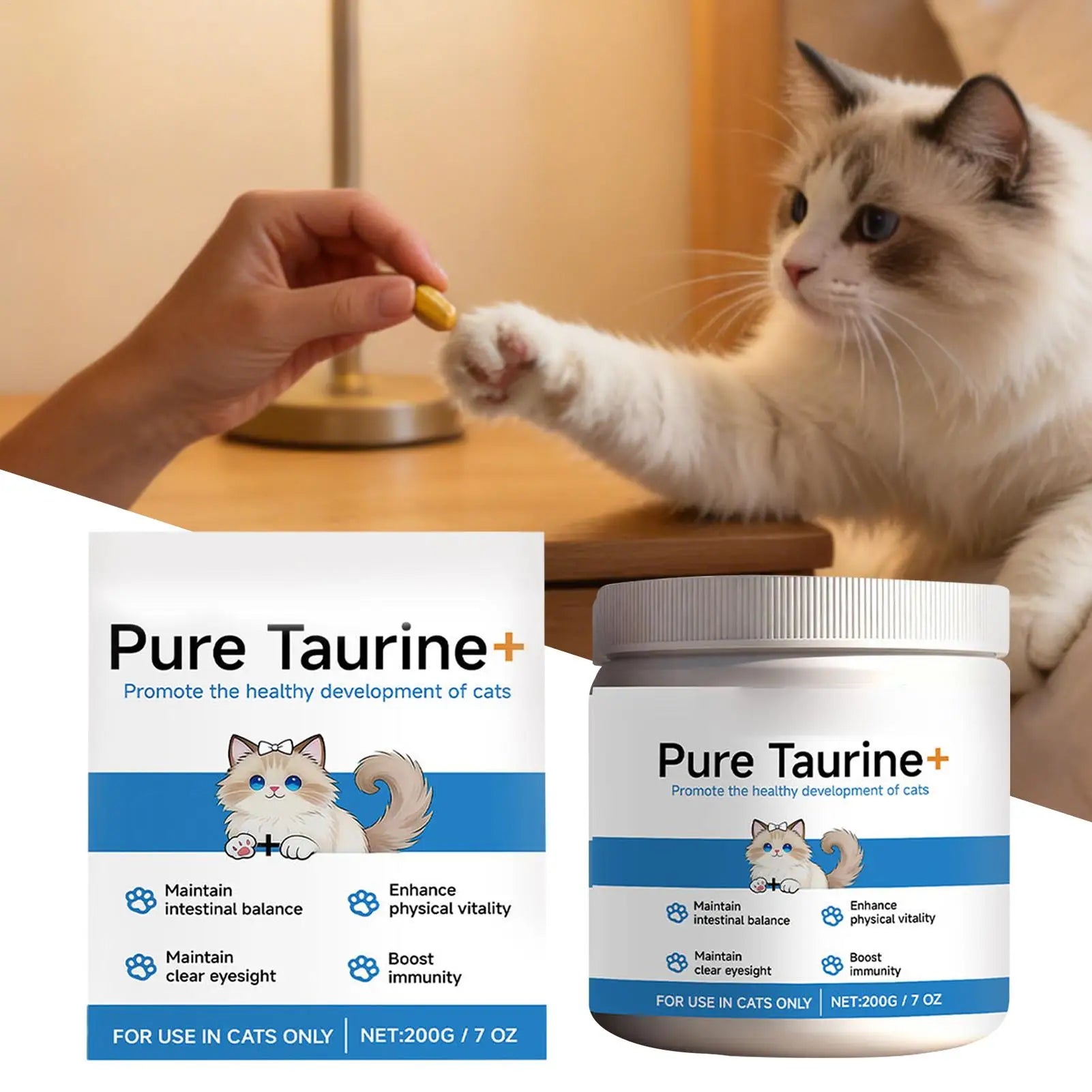 Supplément nutritionnel quotidien pour chats – 200g | Mobilité & vitalité