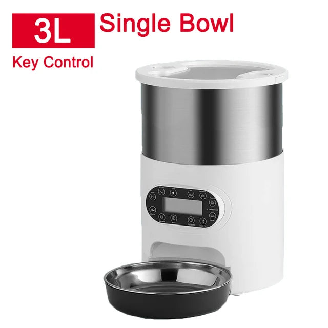 Mangeoire automatique inox pour chats — Double repas & app WiFi
