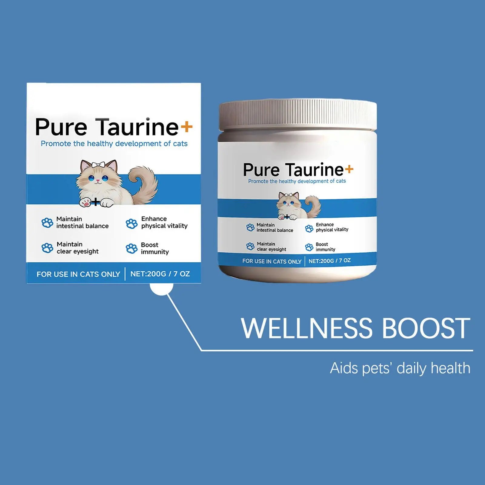 Supplément nutritionnel quotidien pour chats – 200g | Mobilité & vitalité