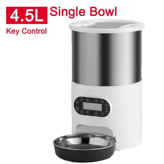 Mangeoire automatique inox pour chats — Double repas & app WiFi